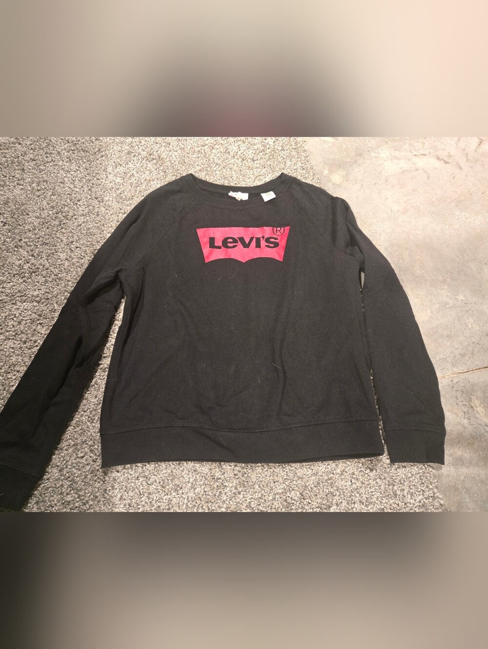 Levi's Women's Black Sweatshirt with Red Logo